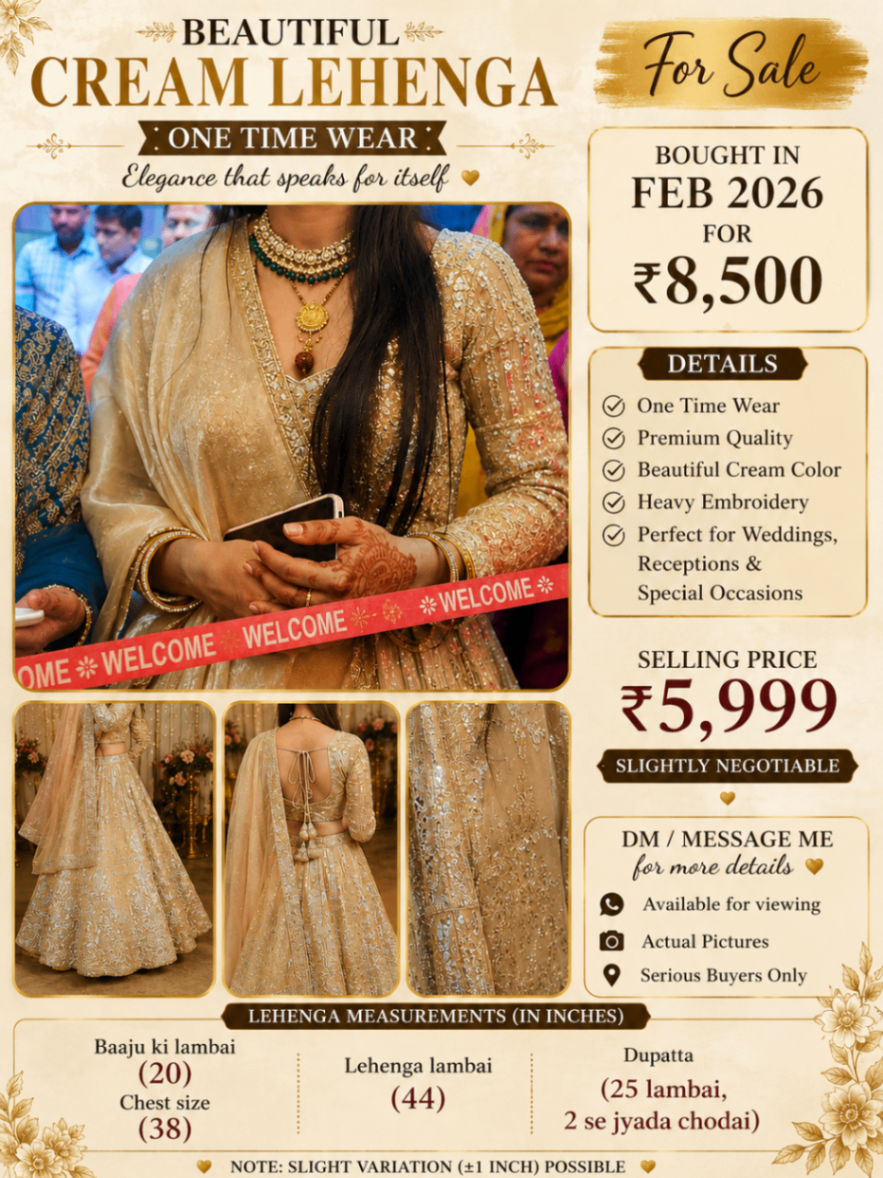 Party wear lehenga — pre-loved Ethnic Wear on Slayyitt