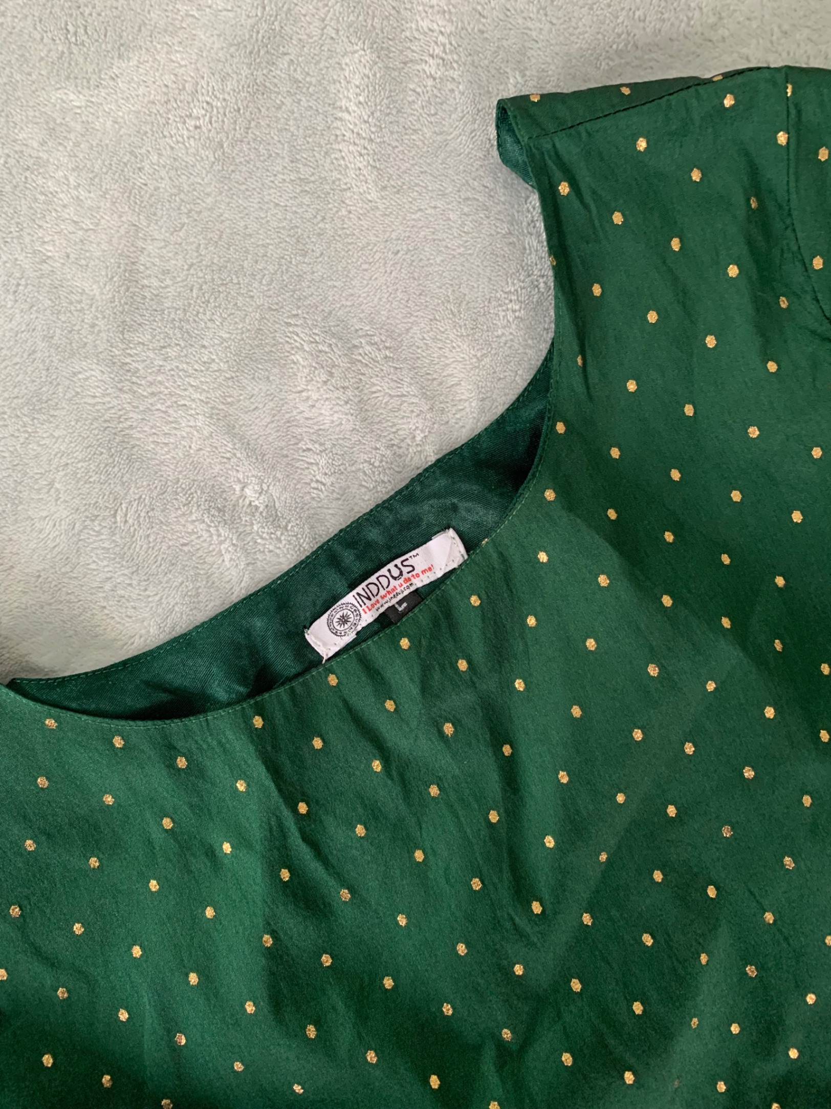 Emerald Green Tie-Up Sleeve Anarkali Dress — pre-loved Ethnic Wear on Slayyitt