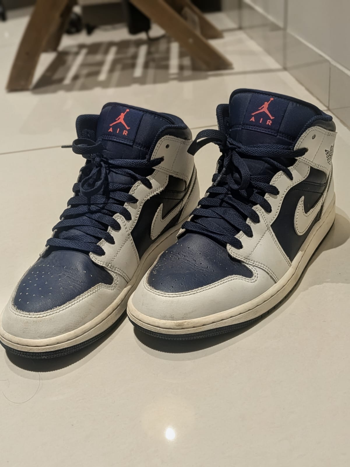 Nike Air Jordan 1 Mid Armory Navy — UK 8 — Original Box — Excellent Condition — pre-loved Footwear on Slayyitt
