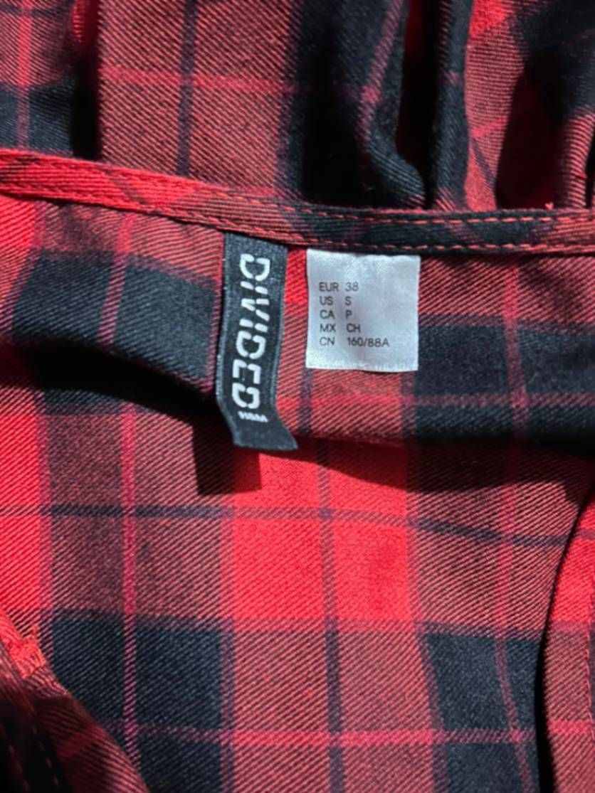 Red Checkered Mini Dress from H&M- Size S — pre-loved Dresses & One-Pieces on Slayyitt