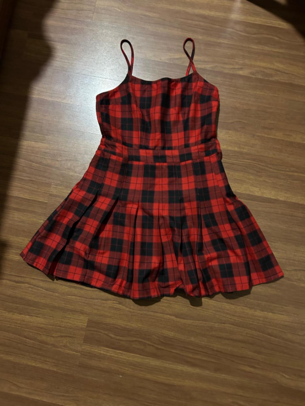 Red Checkered Mini Dress from H&M- Size S — pre-loved Dresses & One-Pieces on Slayyitt
