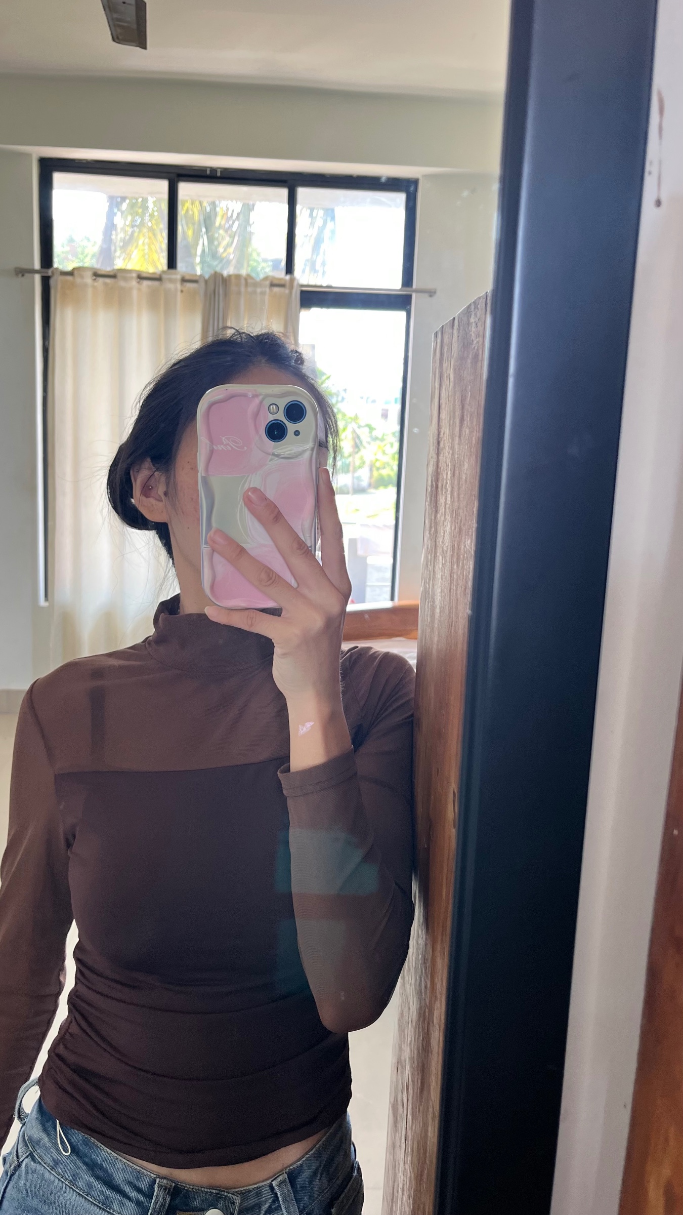 Brown net top — pre-loved Tops on Slayyitt