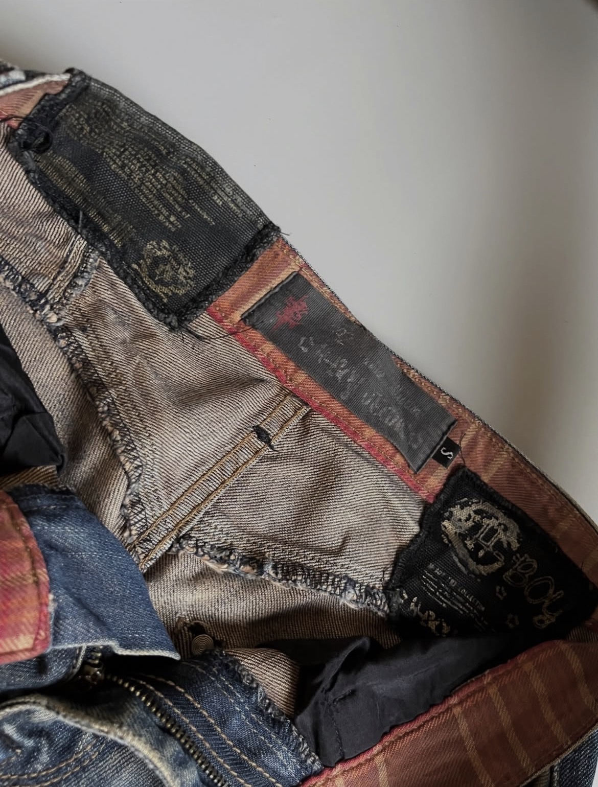 2000s H-Boy Japanese Archive Distressed Bootcut Jeans — pre-loved Bottoms on Slayyitt