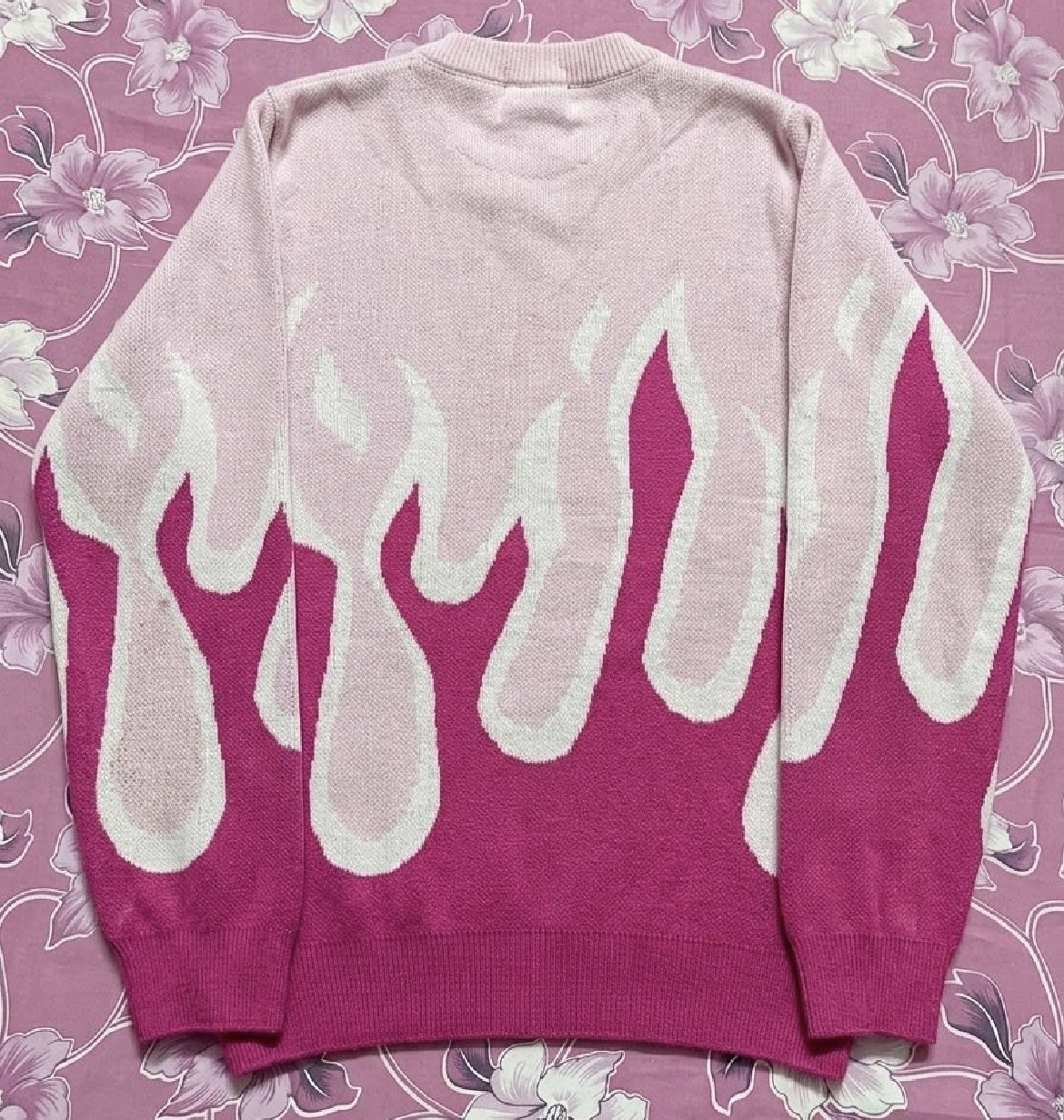 Pink Flame Knit Sweater — pre-loved Tops on Slayyitt