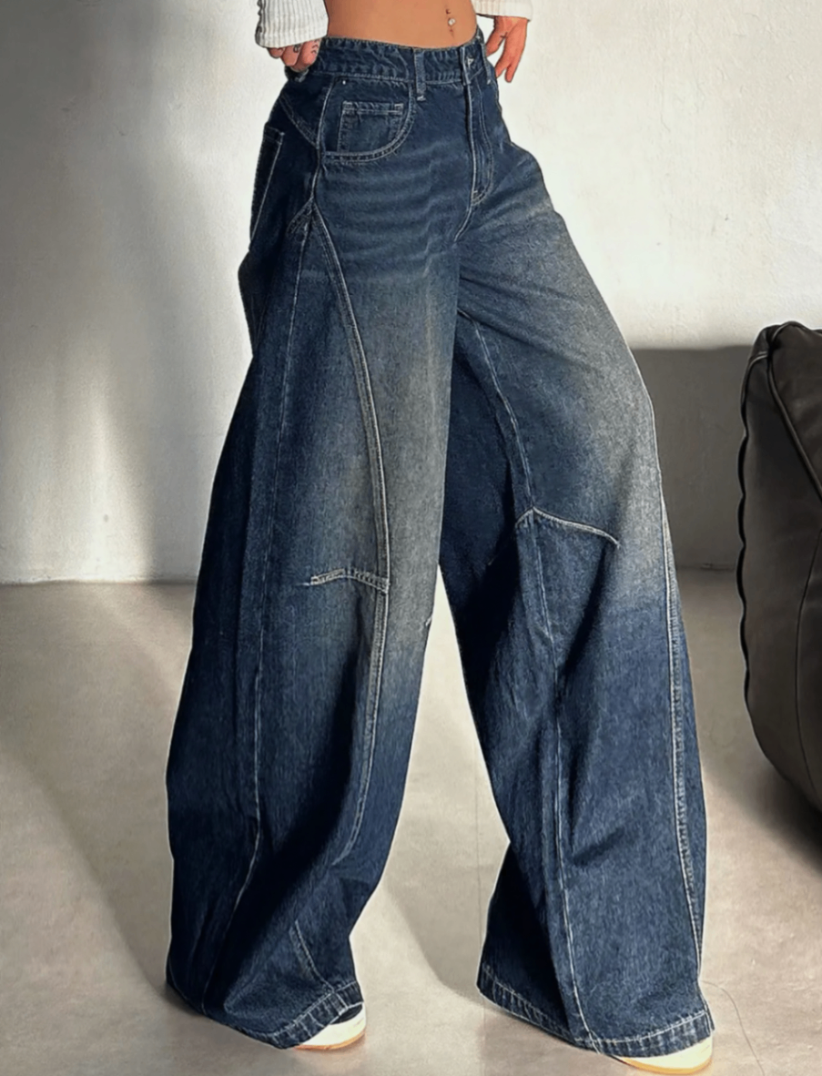 Navy blue y2k denim — pre-loved Bottoms on Slayyitt