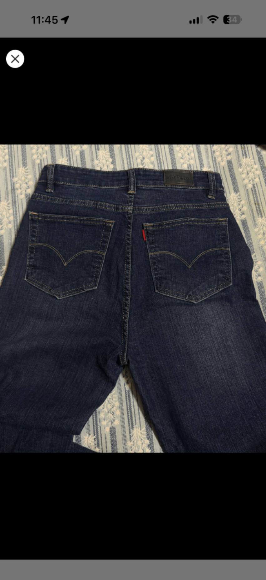 Blue denim straight fit — pre-loved Bottoms on Slayyitt