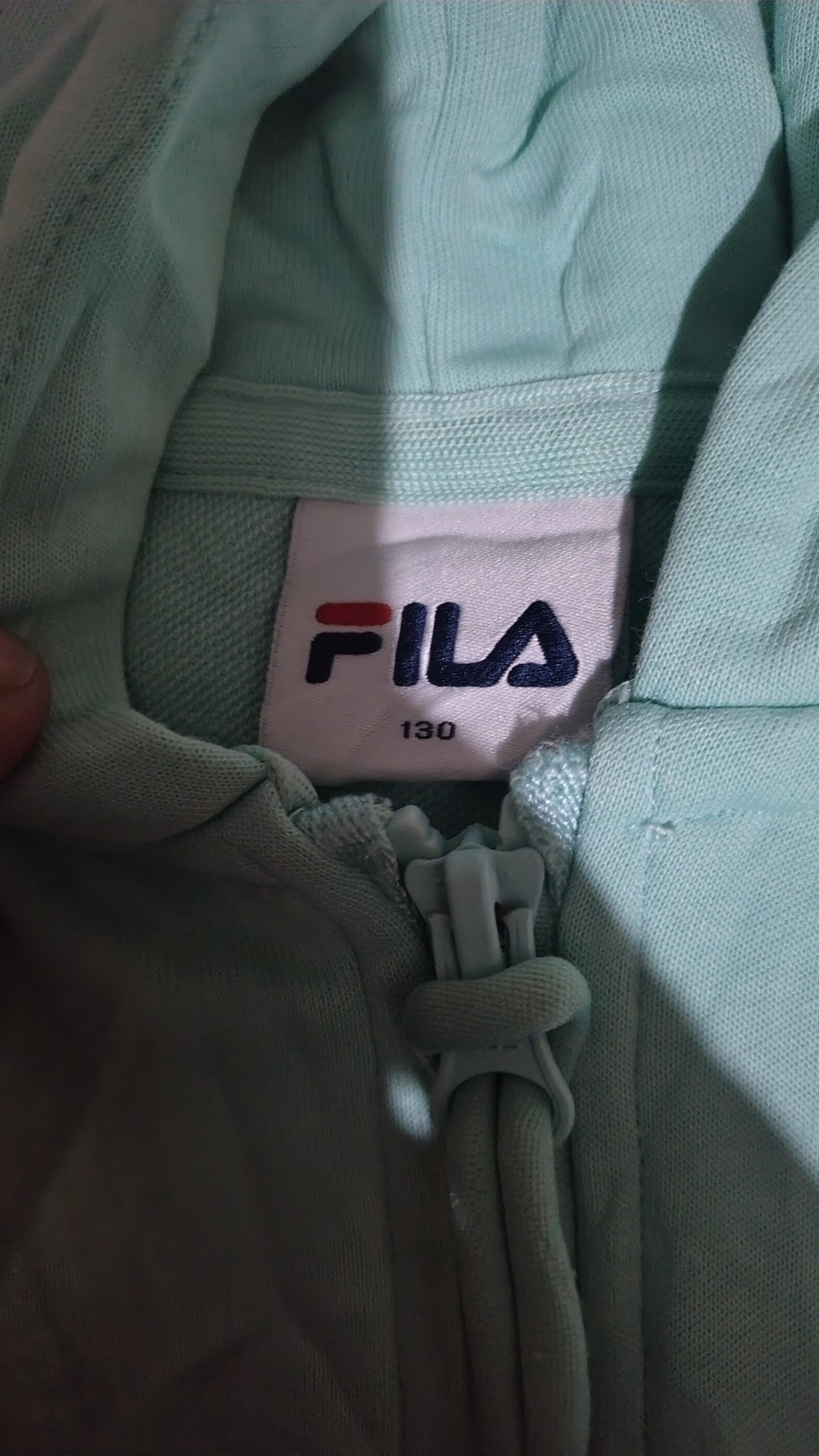 Sky blue fila ziper jacket size 10 year boys — pre-loved Outerwear on Slayyitt