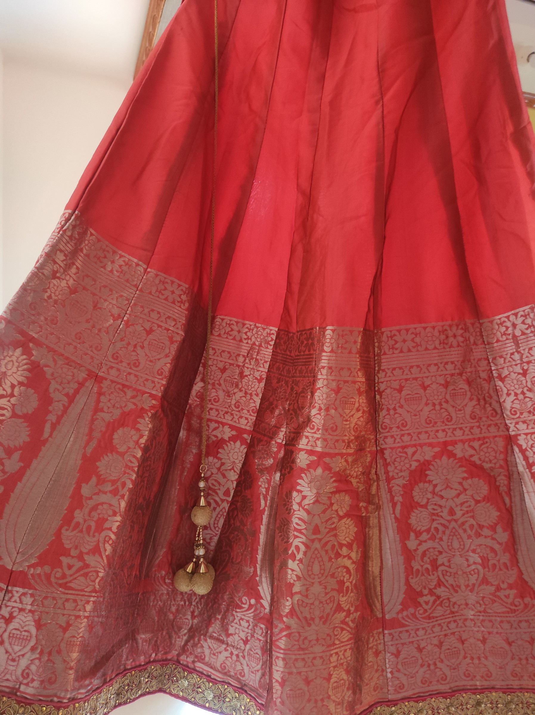 Beautiful Coral & Blue Ethnic Lehenga with Dupatta only — pre-loved Ethnic Wear on Slayyitt