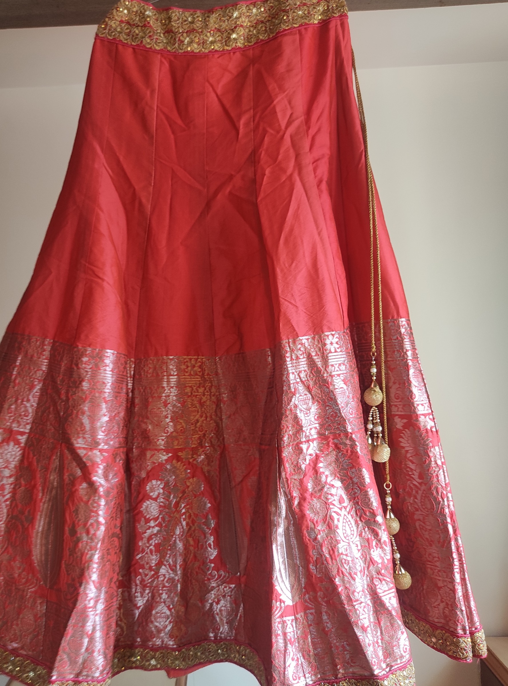 Beautiful Coral & Blue Ethnic Lehenga with Dupatta only — pre-loved Ethnic Wear on Slayyitt