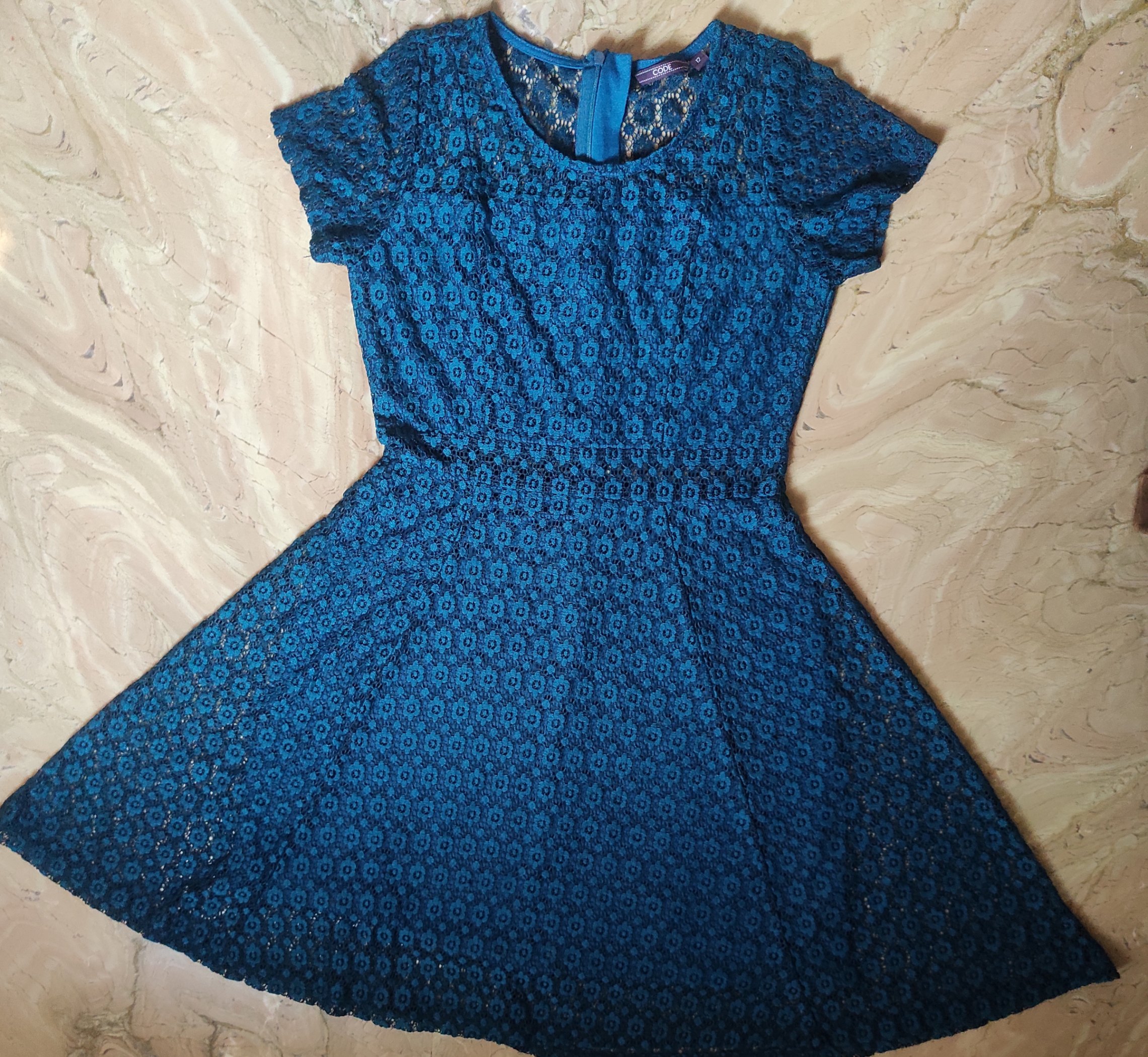 Blue Sheer Sleeve Mini Dress — pre-loved Dresses & One-Pieces on Slayyitt