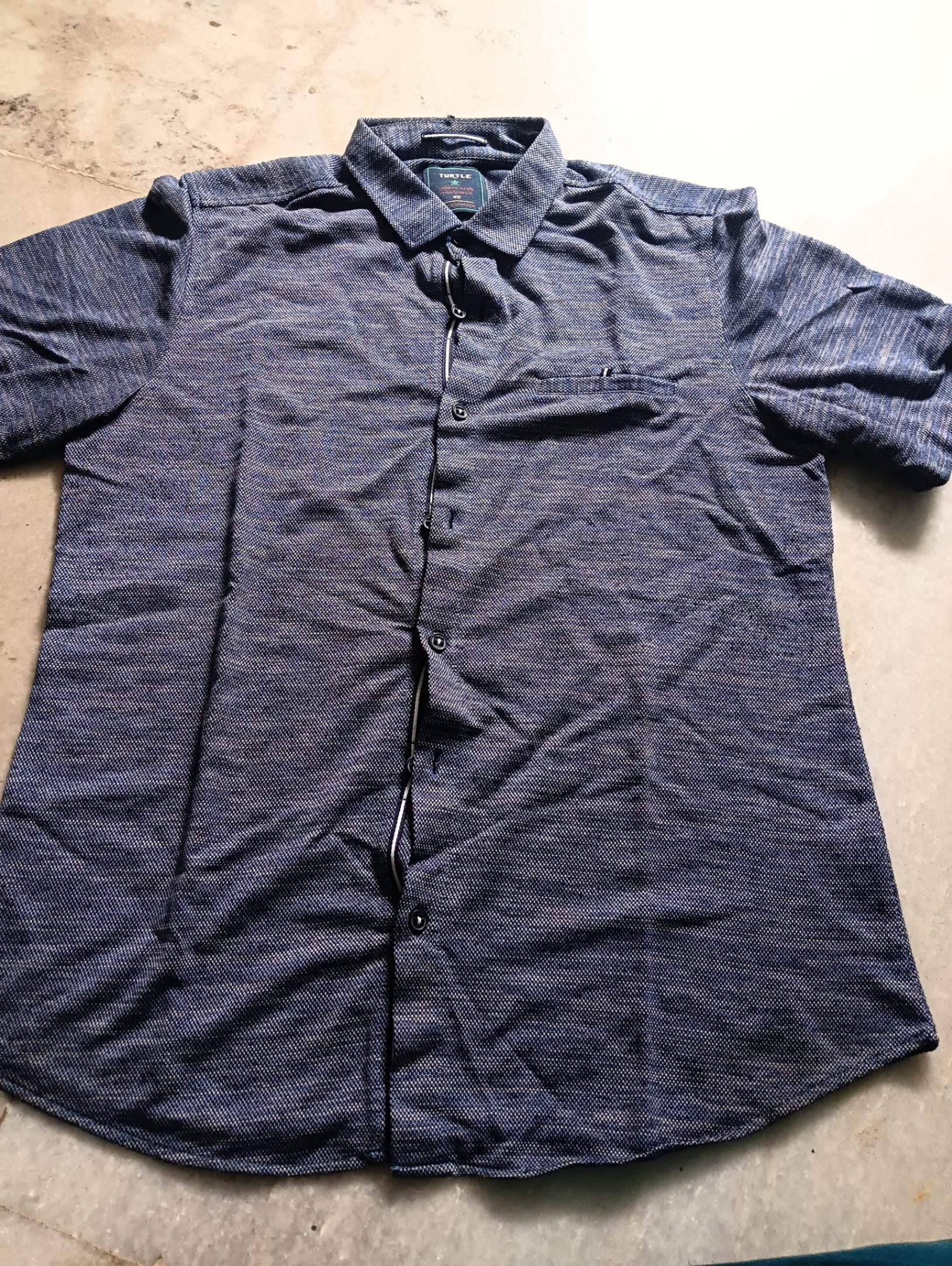 Blue hosiery shirt super stretchy in size-40 M — pre-loved Seasonal Categories on Slayyitt