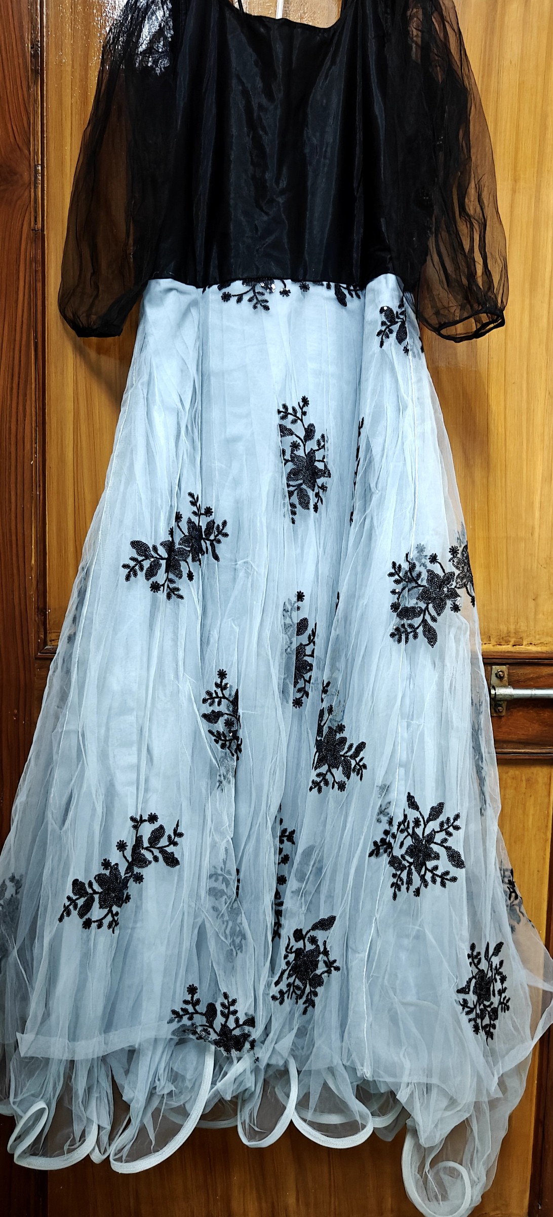 Black & Blue Sequin Embroidered Maxi Gown - Size [xxl]] — pre-loved Indian Festival & Wedding Wear on Slayyitt